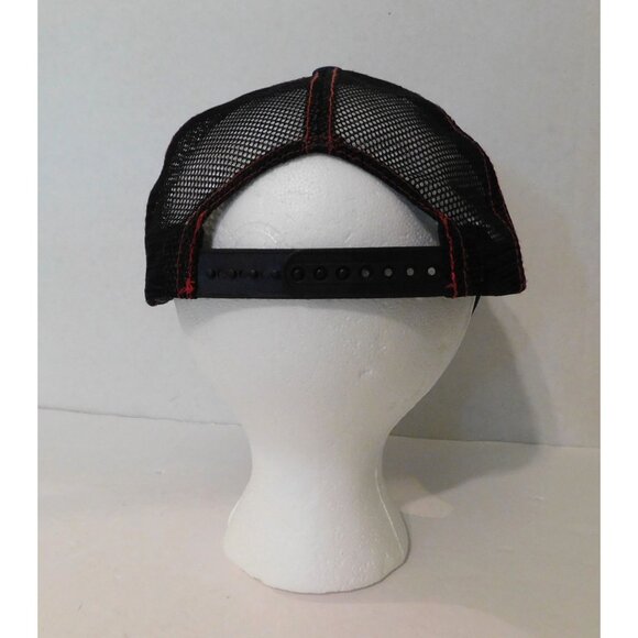 Peterbilt Denim Ball Cap Mens Dark Blue Red Stitching Adj Snap Back Trucker Hat - Picture 4 of 8